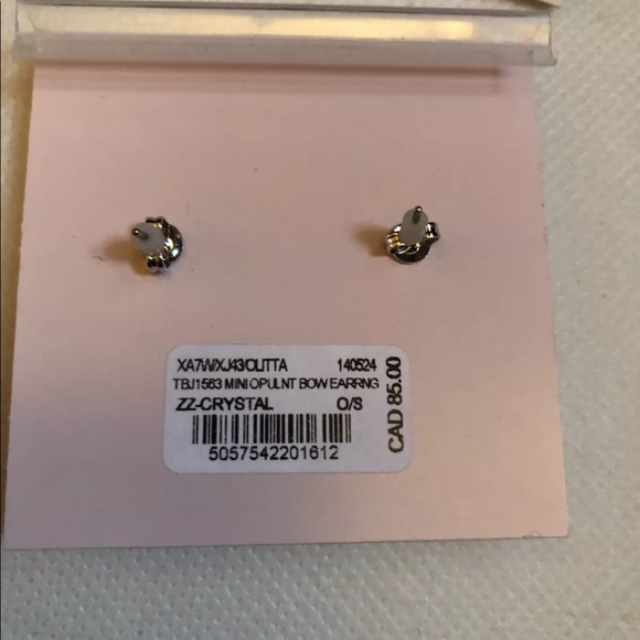 Ted Baker Olitta Silver Tone Mini Opulent Bow Stud Earrings Crystal Accents NWT - Picture 8 of 10
